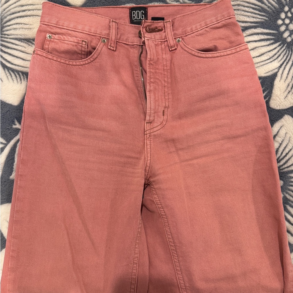BDG pink wide leg jeans